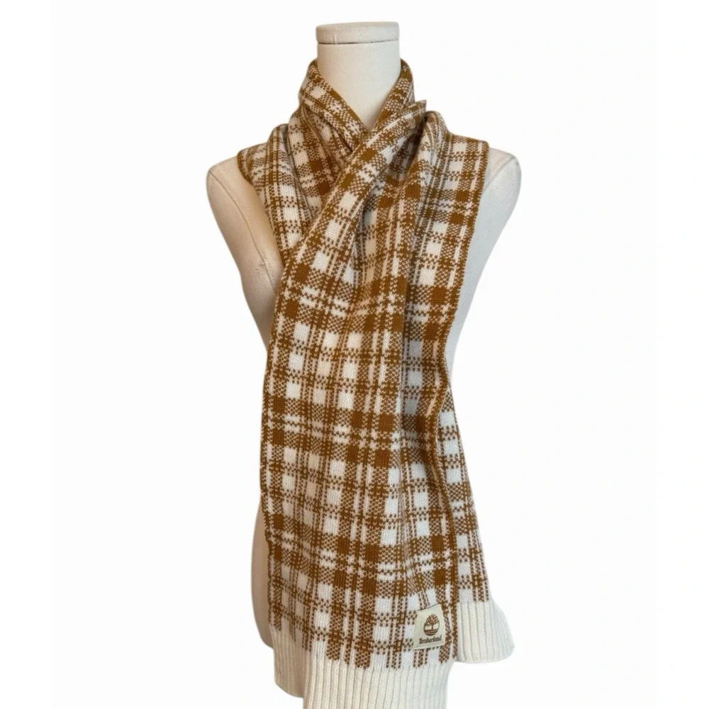 Timberland Buffalo Plaid Scarf‎ Knit Rectangle Preppy Academia Outdoors Camp